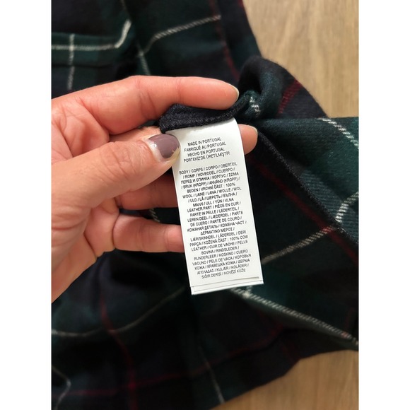 Polo Ralph Lauren Black Plaid Wool Pleated Wrap Mini Skirt Kilt tartan Green 2 - Picture 6 of 8